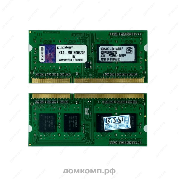Оперативная память 4 Гб SO-DIMM PC3-12800 Kingston KTA-MB1600S